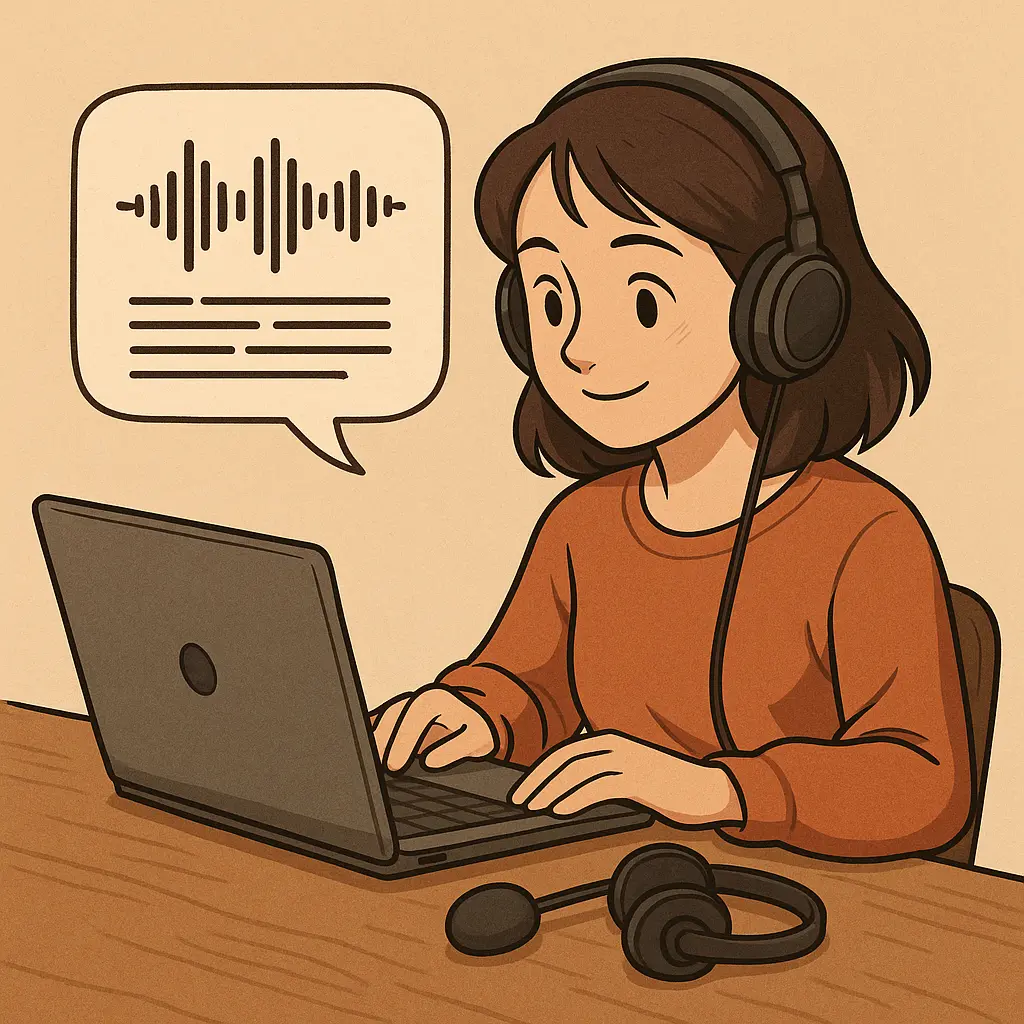 Woman doing transcription
